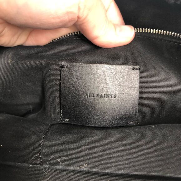 AllSaints Fetch Lea Backpack Handbag Mink Grey Leather Purse Bag OS - Picture 6 of 15